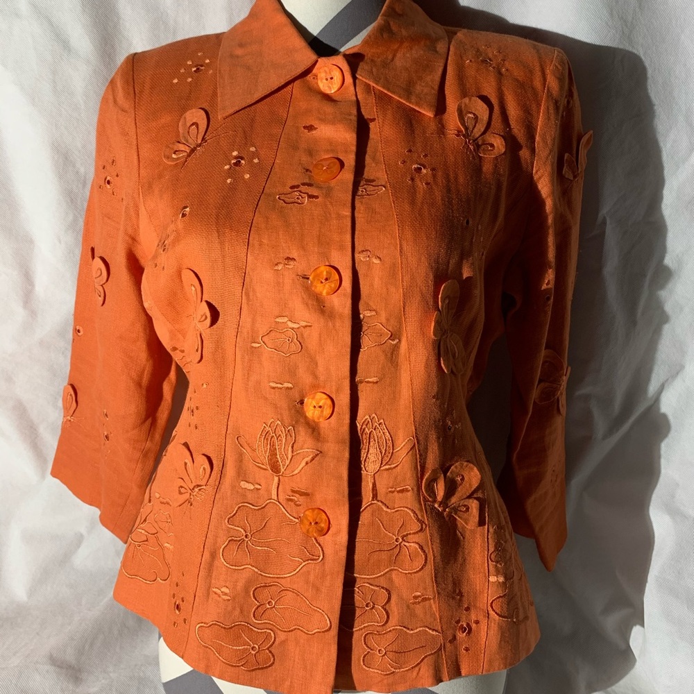 JSong Collection Size 8 Linen Blazer Butterflies